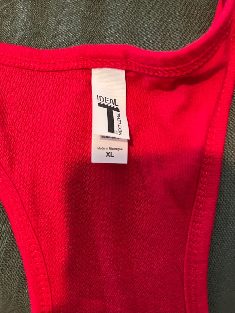 Red Racerback Graphic Tank with Patriotic Heart - Picture 4 of 4